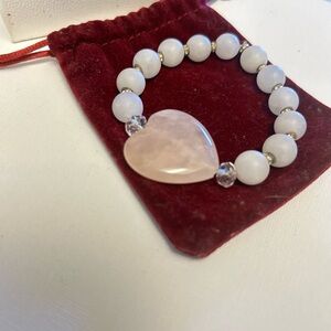 Elegant Big Quartz Heart Bracelet